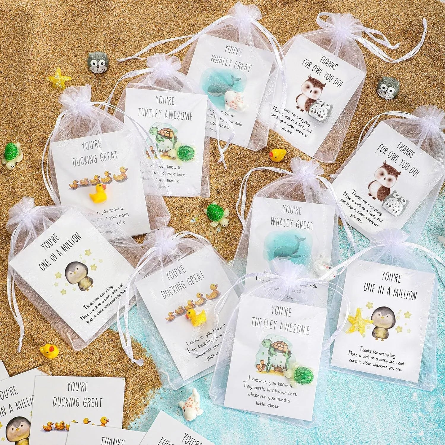 Set of resin memo cards with pun designs, available in quantities from 5 to 100 pieces