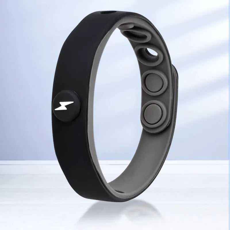 Waterproof anti-static silicone bracelet unisex sports wristband in black blue red and two-tone options