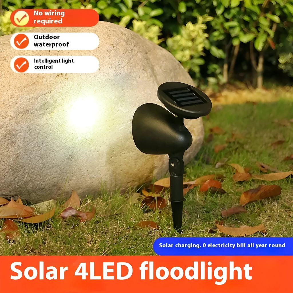 Solar lawn spotlight 4LED outdoor garden light 177x100mm for courtyard lawn decoration