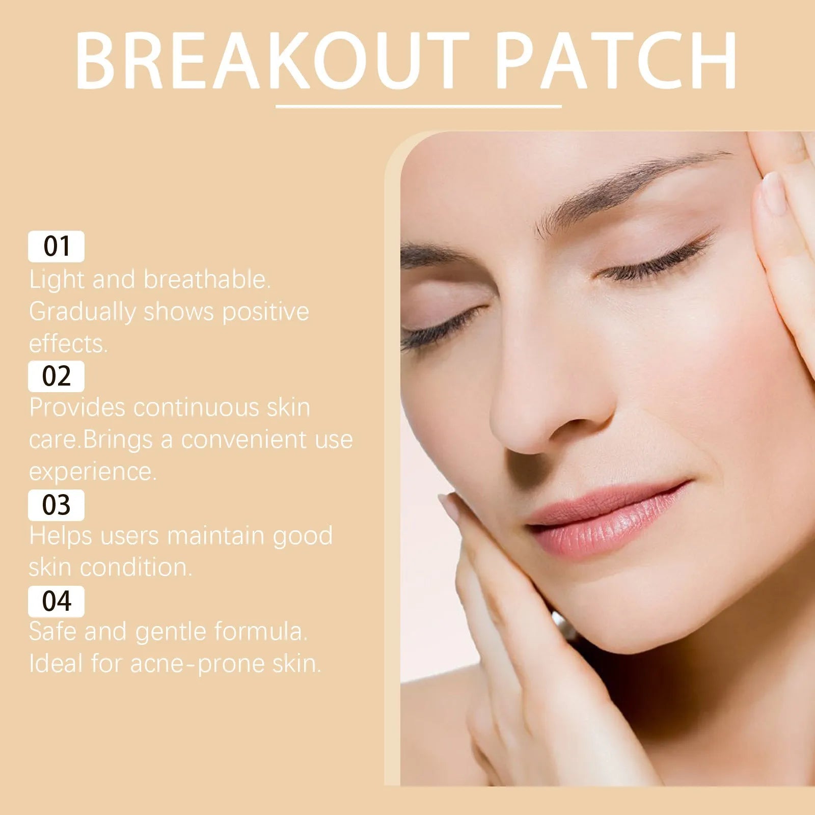 Transparent hydrocolloid acne patches with tea tree oil and centella extract, 10mm diameter