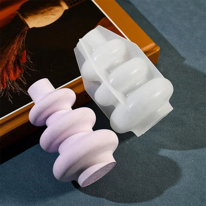 Three layer circle vase ornaments silicone mold with irregular shape in modern simplicity style