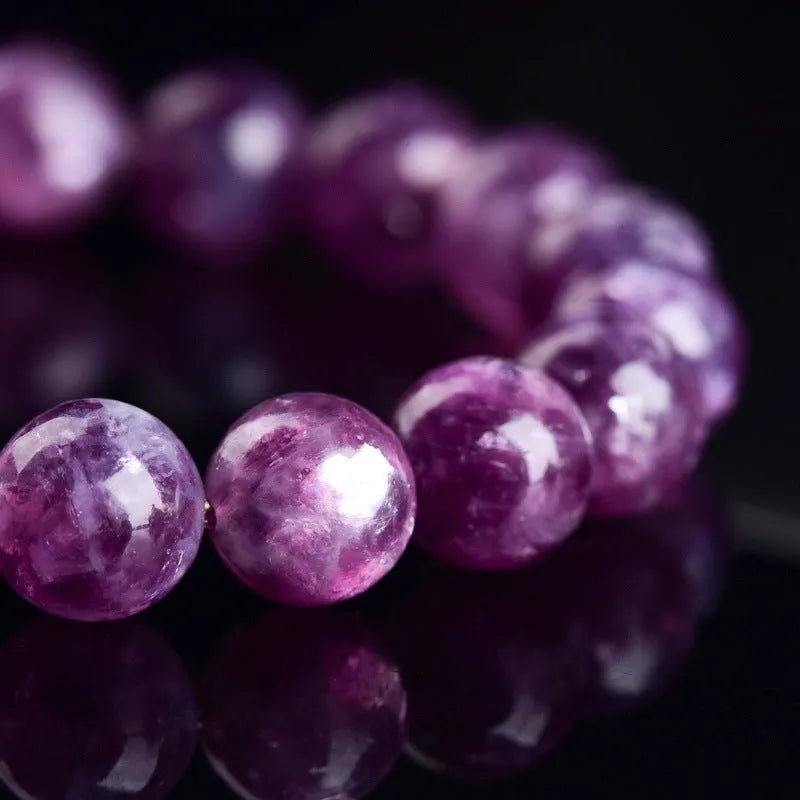 Purple Grandmother crystal bracelet with geometric 5A grade beads in polished finish, adjustable sizing options