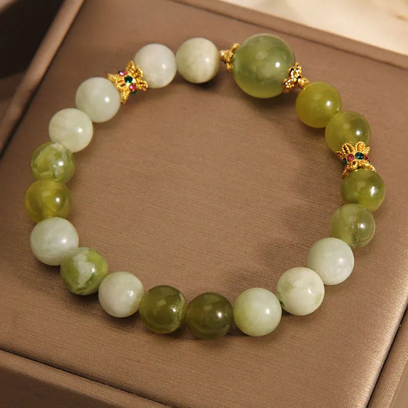 Xiuyan jade green women's bracelet with adjustable 18-20cm length and smooth polished surface