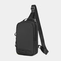 Casual black TPU camouflage chest bag with soft handle and single shoulder strap, square vertical model