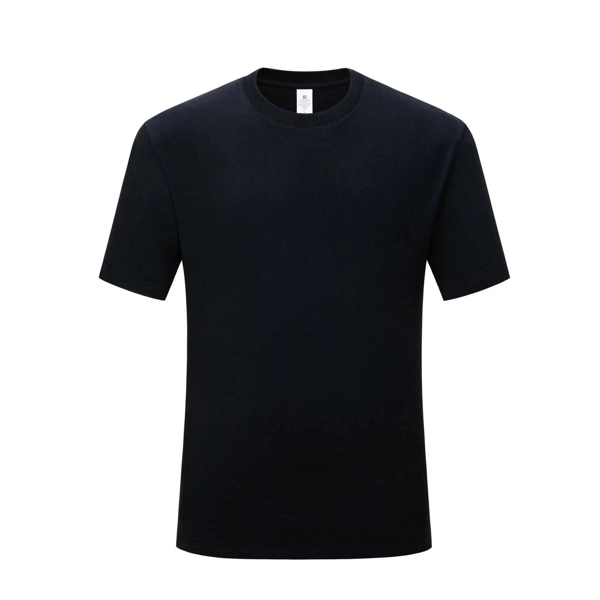 Men's loose round neck t-shirt in black and white, made from pure cotton.