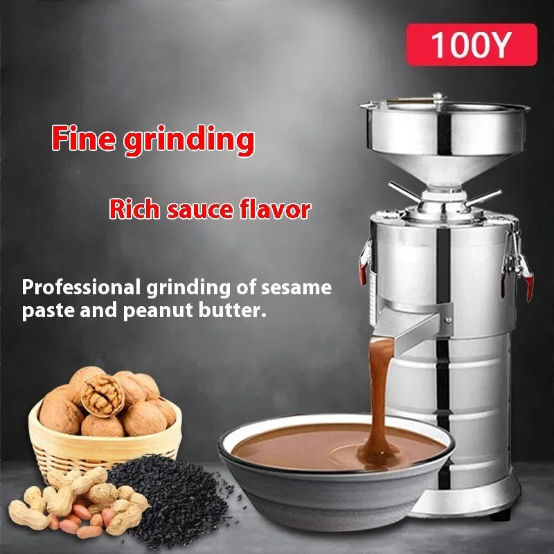 Stainless steel electric grinding machine with 100mm wheel for nut and seed pastes