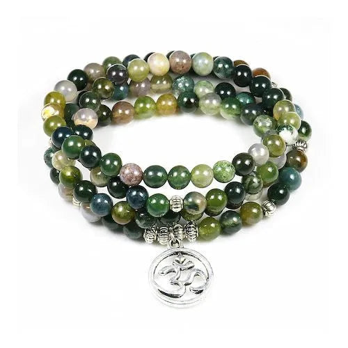 6cm alloy bracelet with natural stone elements in volcanic, tiger eye, or pine wood variations