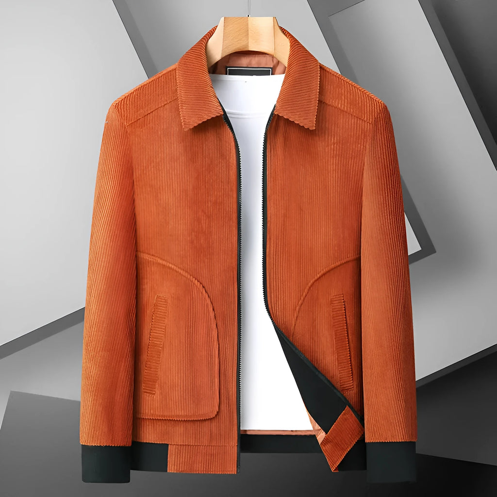 Plus size corduroy thickened coat, loose fit, side seam pockets, rust red khaki navy blue black, sizes 170-215