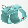 Pink bowknot puppy chest strap made of microfiber, adjustable for small dogs