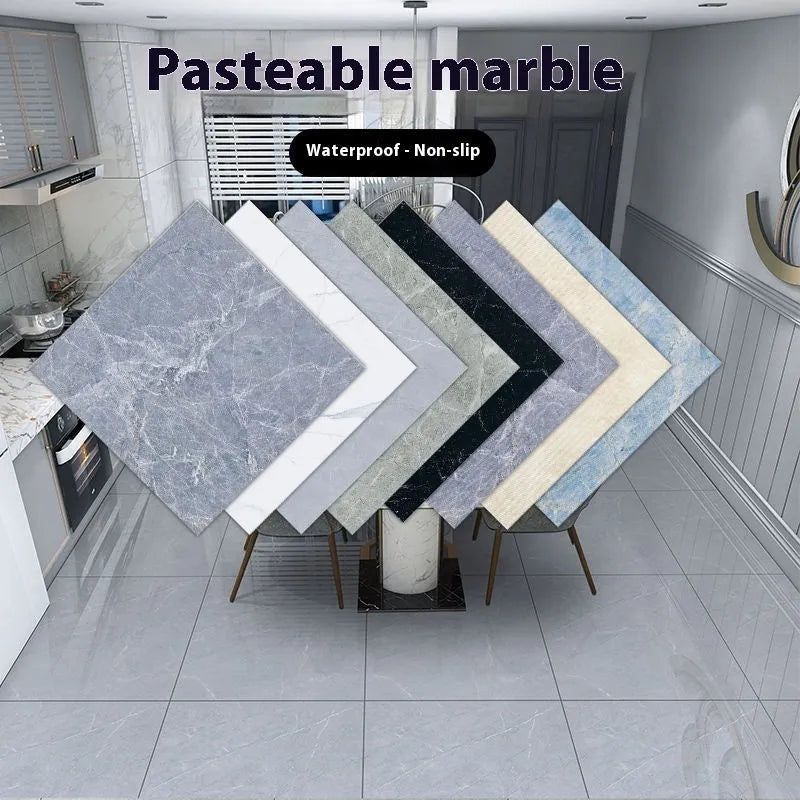 40cm square marble effect geometric pattern waterproof vinyl sticker for bathrooms