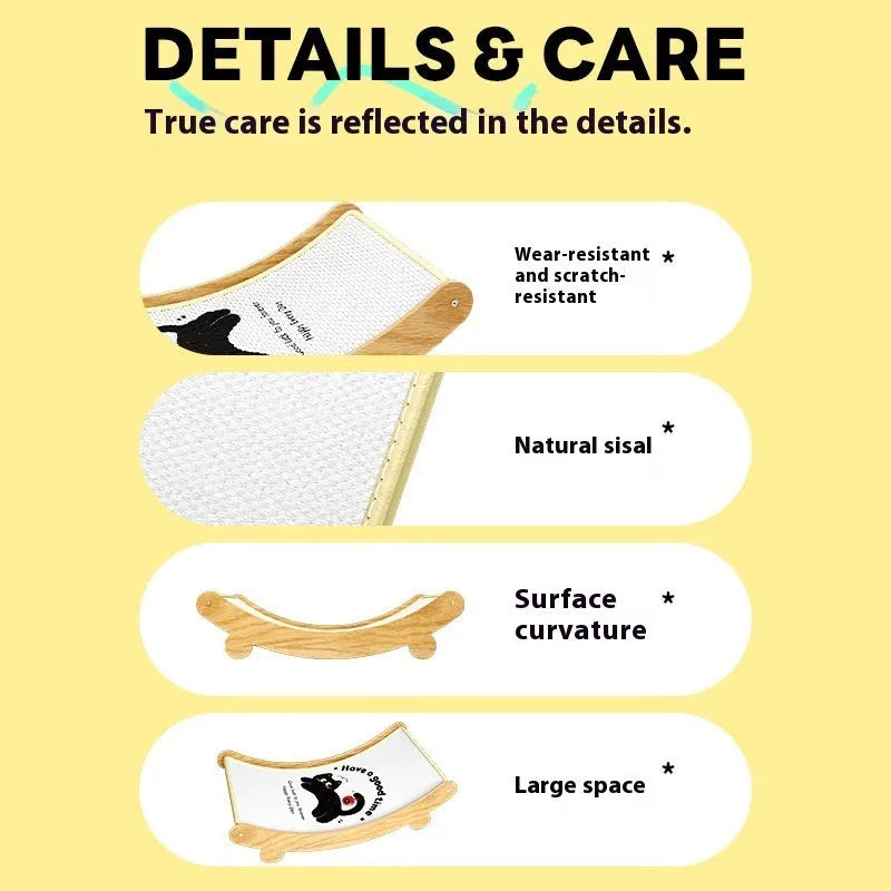 U-shaped sisal cat scratch board nest in wear-resistant non-chip construction