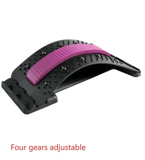 Adjustable back stretcher with 8 massage heads in blue, green, pink, purple, or red colour options