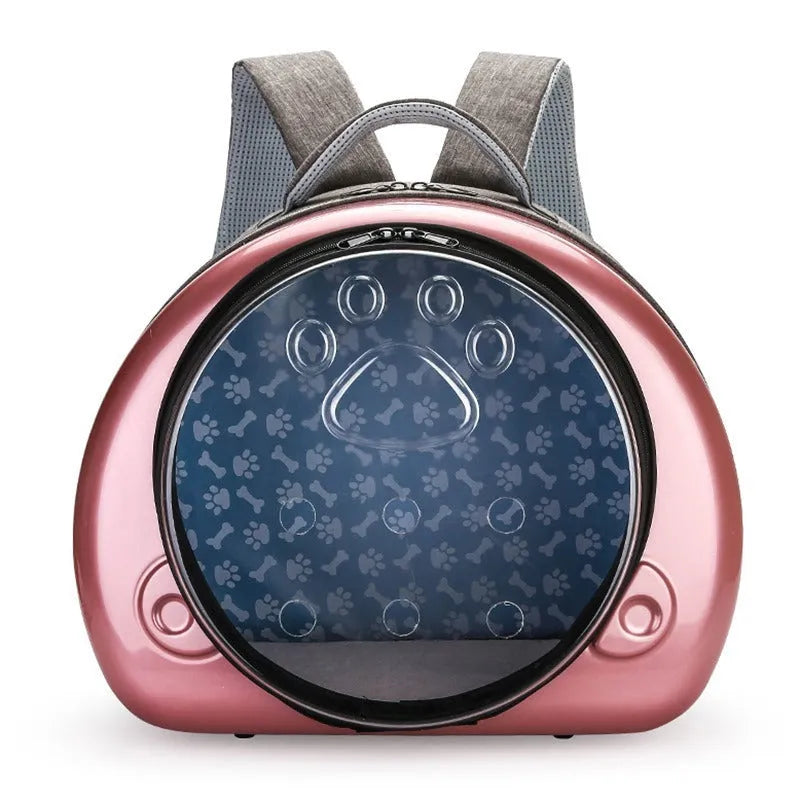 Transparent cat diaper bag with breathable design, 12 Jin capacity, and rose gold front shell cover