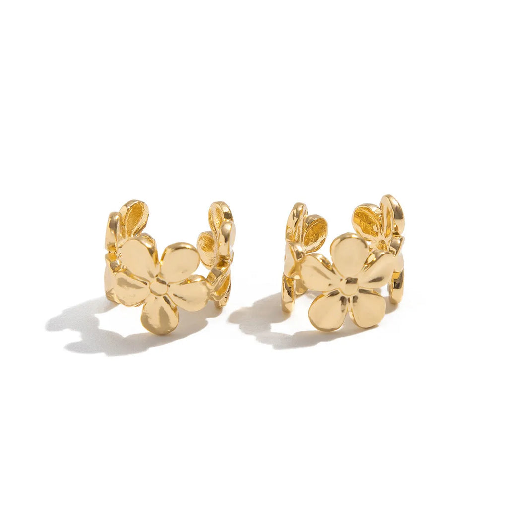 Gold-toned starfish and scallop eardrop earrings with conch designs and animal modelling on alloy construction