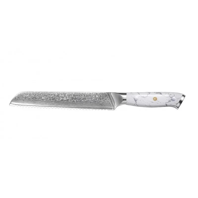 Damascus Special Household Combined Chef's Knife with 21cm VG10 steel blade and 11cm handle on a cutting board