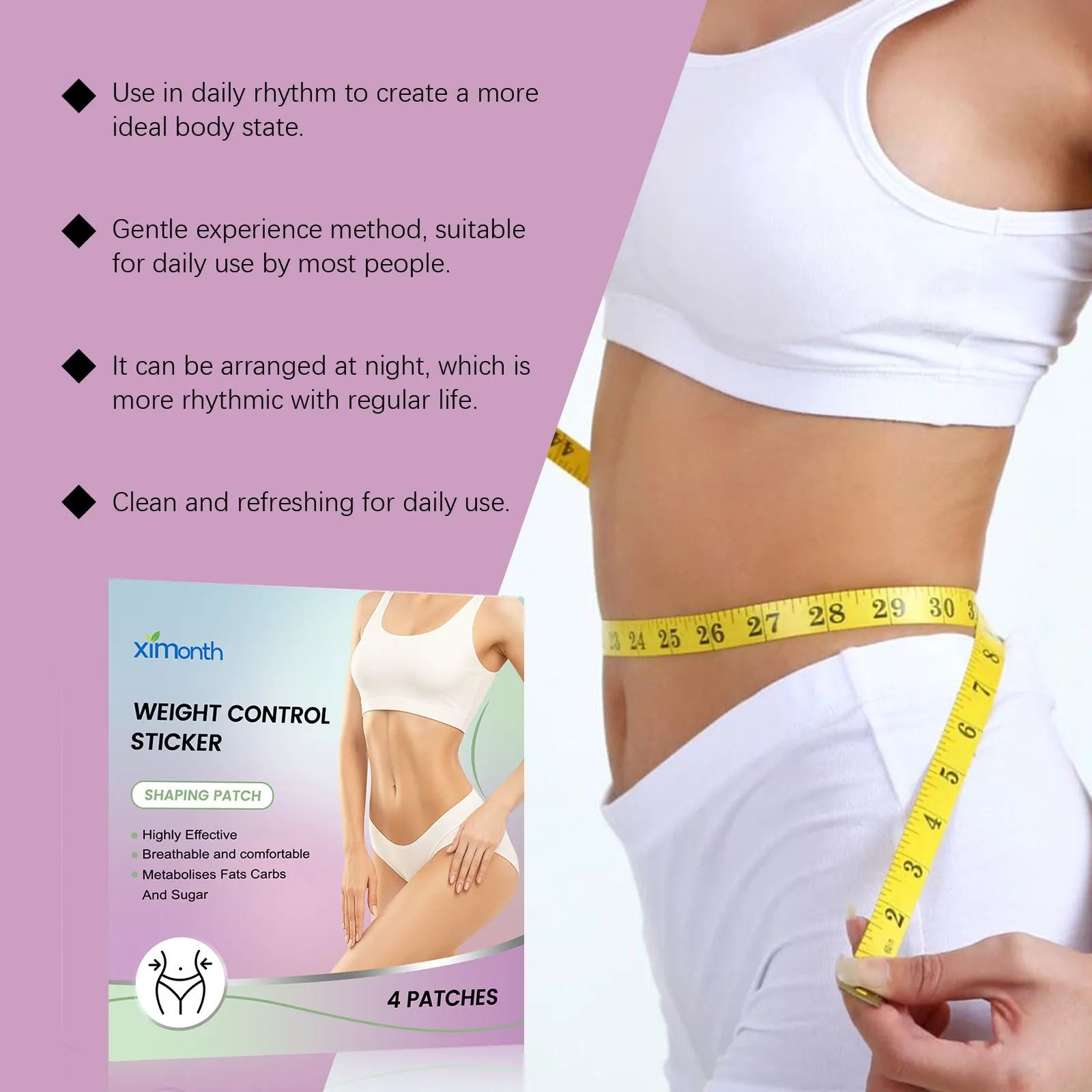 Four-piece pack of body nursing adhesive bandages with aloe and mint extracts for gentle skin care