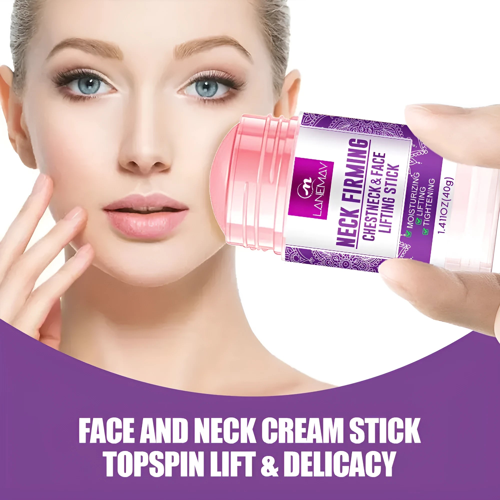 40g jar of neck firming cream with anti-wrinkle and brightening properties
