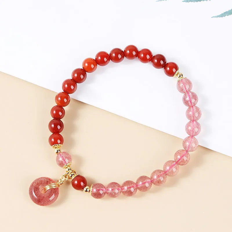 Natural jade green crystal bracelet with fresh design for women and girls