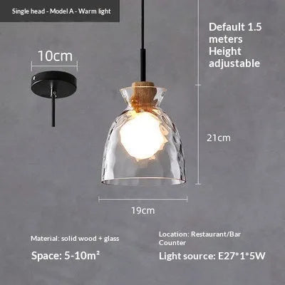 Three-head retro cafe bar pendant light in minimalist style, 220V warm light, long or round plate ceiling mount for study room or dining room.