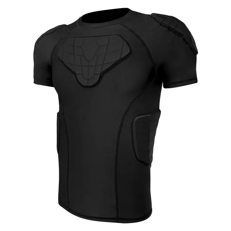 Men's Lycra short-sleeved anti-collision sports T-shirt for football and basketball, sizes M to XXL, A short sleeve