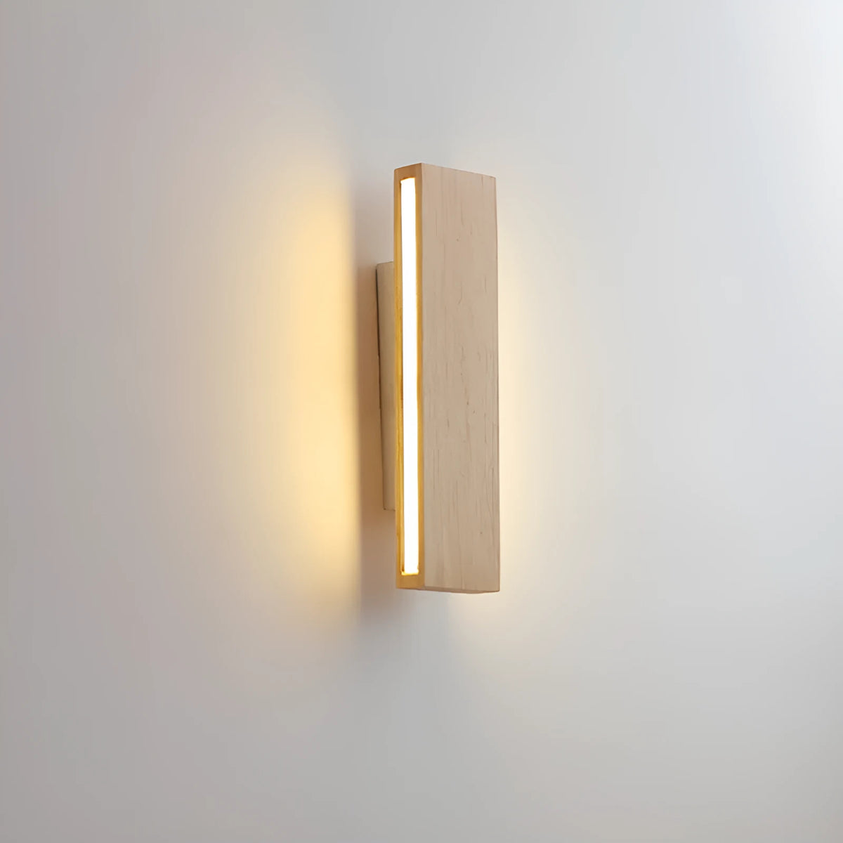Wooden LED bedside wall lamp in 22cm, 32cm or 52cm size with warm or white light, 220V Nordic style
