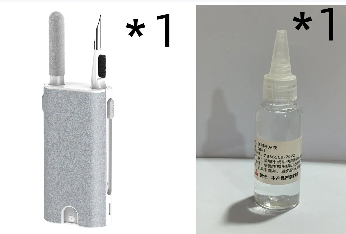 5-in-1 electronic screen cleaner kit with flocking sponge, brush and metal tip