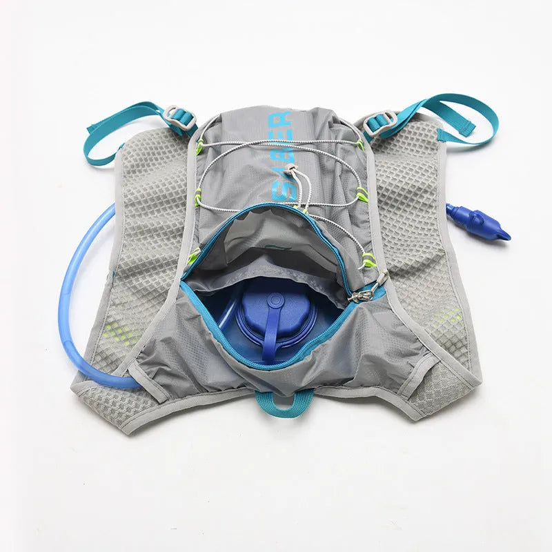 Nylon multifunctional running backpack with reflective elements in six colour options