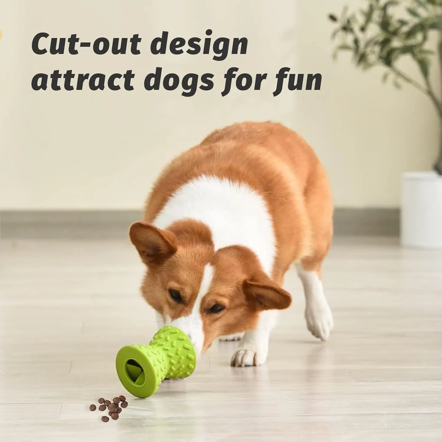 Interactive treat dispensing dog bone toy in blue, green, or purple for aggressive chewers with hollow design