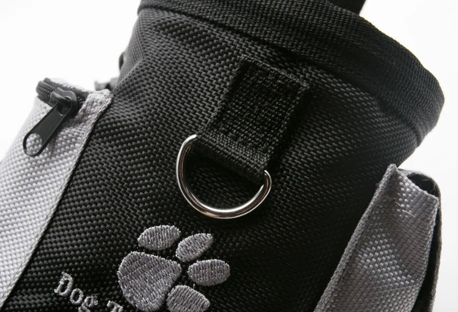 Black Size L pet snack bag and dog training waistpack, 12.5 x 8 x 12.5 cm, Oxford cloth, waist or belt wear