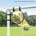 Portable aluminium frame soccer training goal net set up on grass