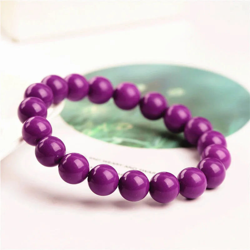Jiuya purple crystal bracelet with polished 5A grade beads in single circle design