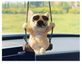 Resin bulldog car pendant ornament hanging from rearview mirror in various colour options