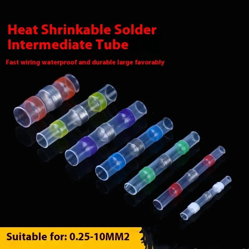 Waterproof heat shrink terminal with solder ring in multiple colours for electrical wiring connections