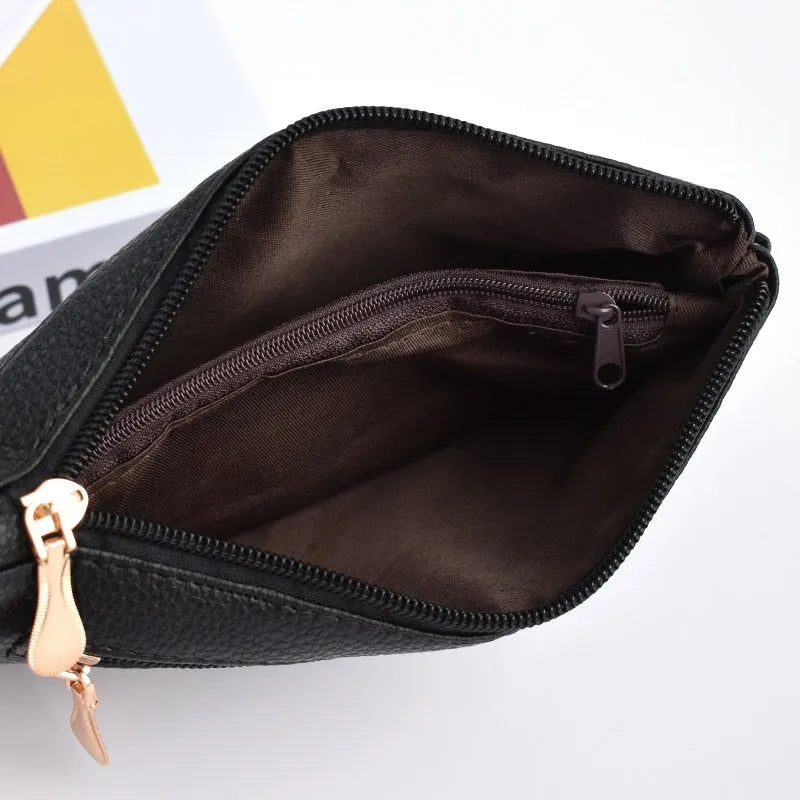 Soft PU leather crossbody bag in pine leaf green with a horizontal square shape and shoulder strap