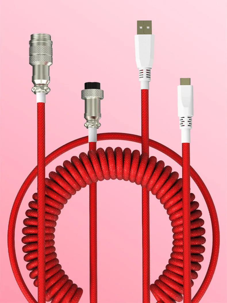 Type-C detachable mechanical keyboard cable in multiple colours with USB connector