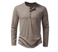 Men's solid colour slub cotton long-sleeved casual top in white black wine red army green khaki