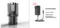 Black car cup holder drink warmer and cooler with digital temperature display showing heating function