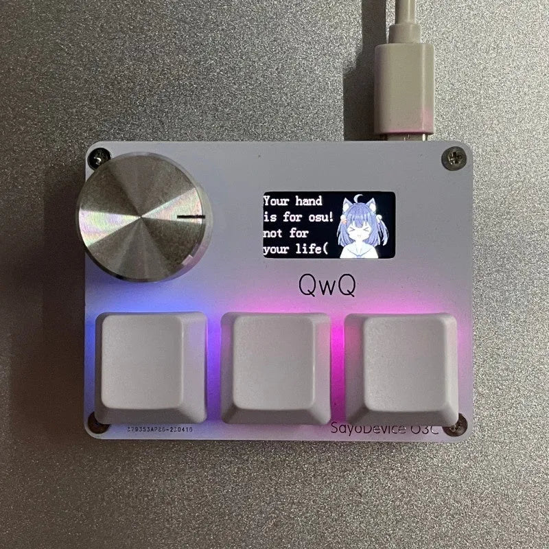 Magnetic axis numeric keyboard with Hall sensors, 0.96-inch IPS screen, customisable knob, and RGB backlight in Black, Pink, Silver, or White