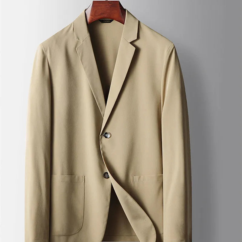Men's lightweight polyester suit jacket, long sleeve, straight hem, anti-wrinkle, six colours, sizes 170-195