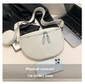 Women's solid colour crossbody bag with saddle lock zipper in horizontal square shape