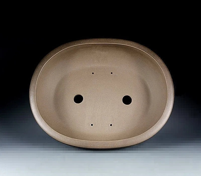 Handmade oval purple sand flowerpot measuring 50x39.5x16cm for desktop or ground plant placement