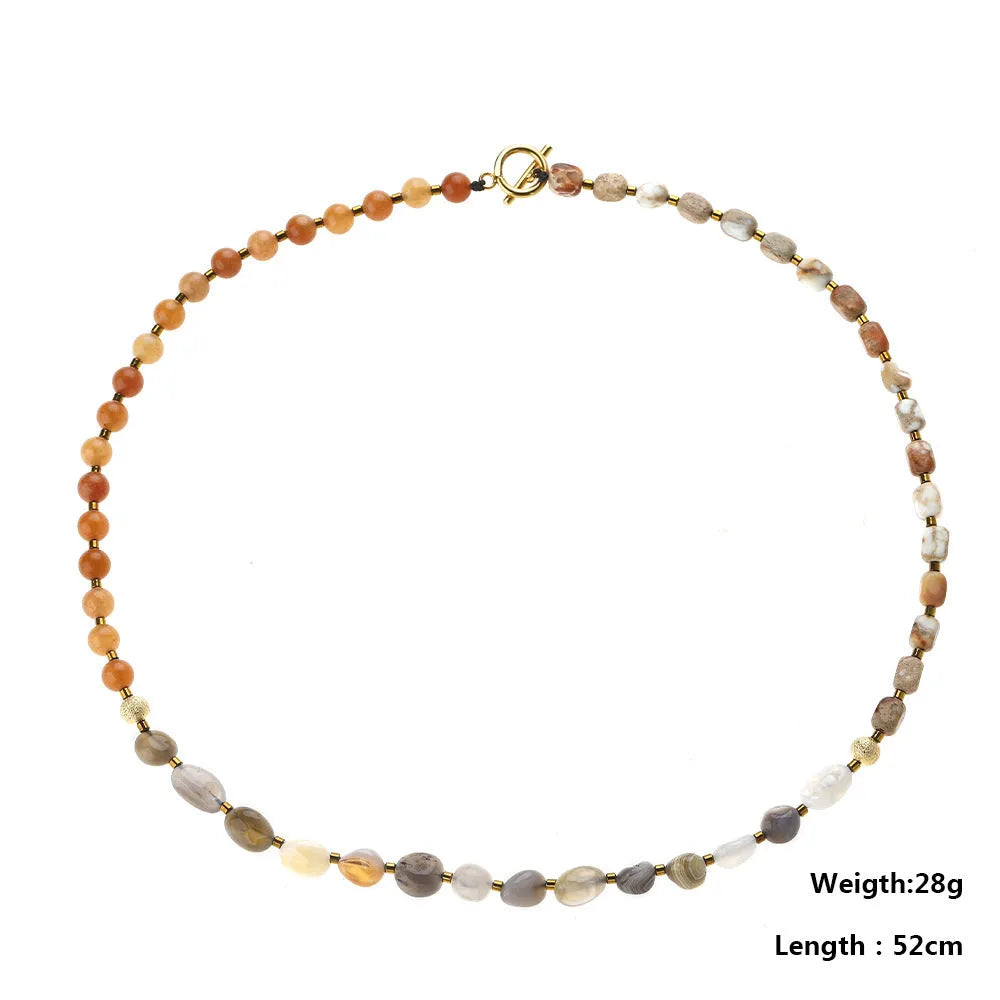 Hand-woven Persian Gulf agate multi-layer bracelet with geometric texture in colour 3790