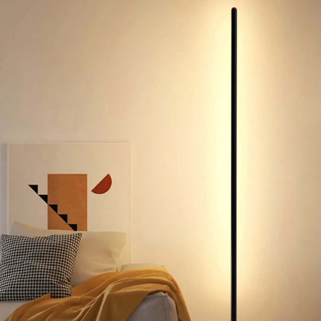 Vertical aluminium alloy floor lamp with slim profile in 25cm, 50cm, and 100cm height options