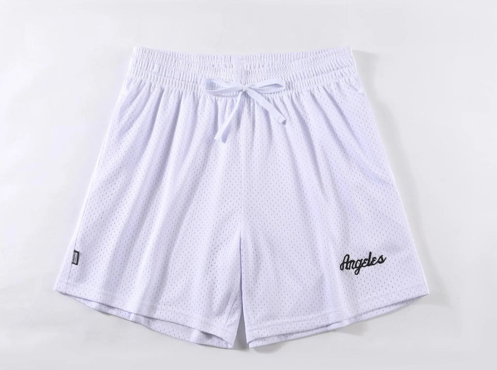 Men's double-layer mesh shorts in various colours with moisture-wicking polyester fabric for summer sports