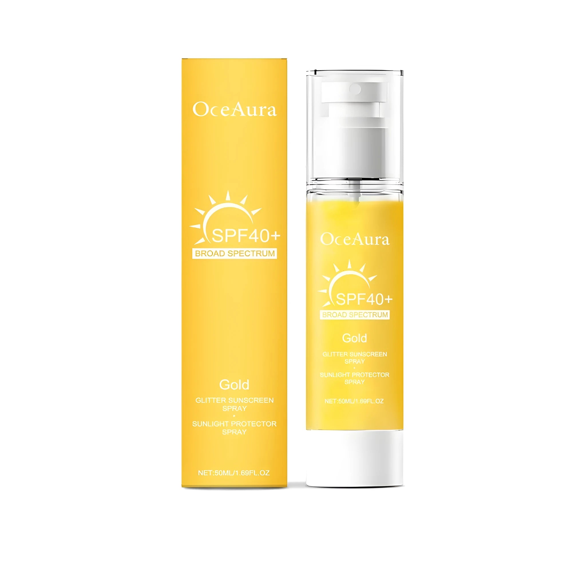 Shiny Sunscreen Spray 50ml bottle with SPF 50+ PA++++ rating, spray format for easy application