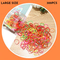 Multicoloured TPU baby hair ties in a reusable plastic container, pack of 300 or 600.