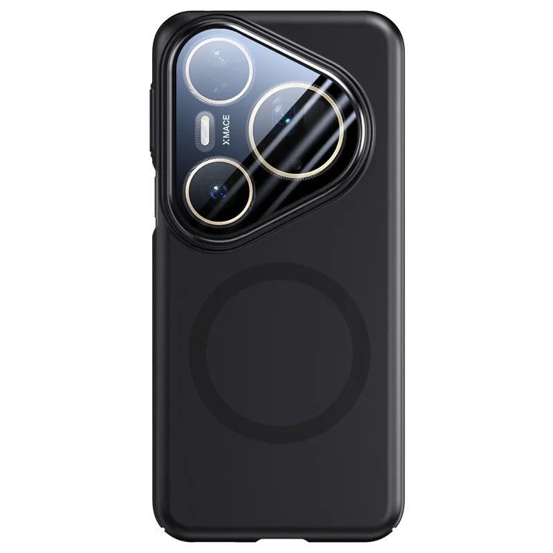 Huawei Pura80 magnetic lens protective case in frosted PC with drop-resistant design