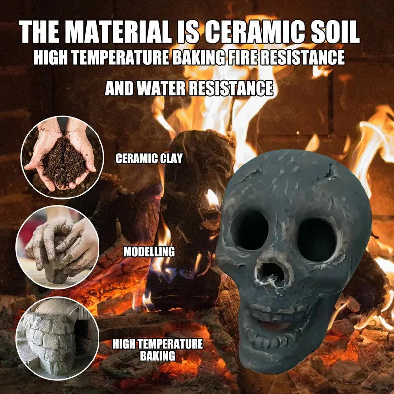Skull BBQ resin Halloween ornament, American style, 10 x 7 x 8 cm, single decoration