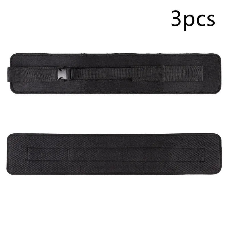 Black or Pink hip bridge training strap for lumbar support with dumbbells and barbells.