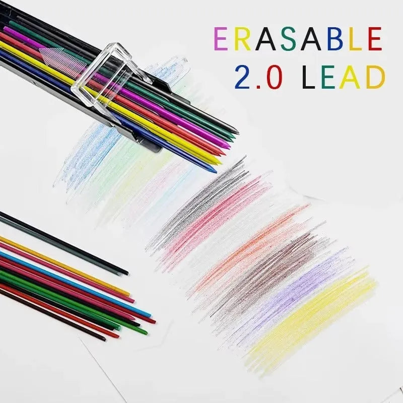 Box of 12 mechanical pencil leads in rainbow colours for 0.5mm pencils